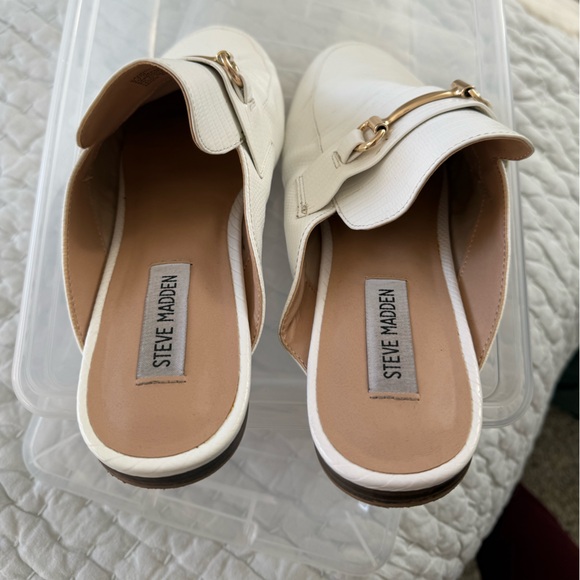 Steve Madden White Croc Slides Size 9.5M - Picture 3 of 4